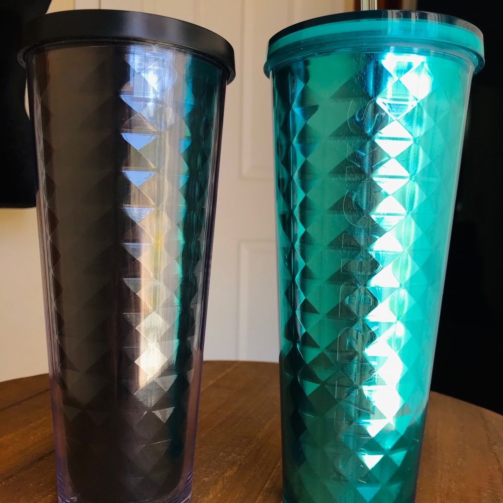 Starbucks 2016 Acrylic geometric studded tumblers - Picture 2 of 7